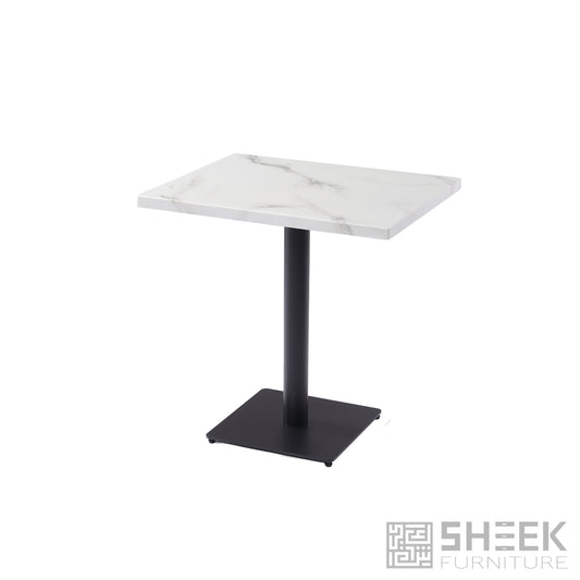 Rhea Dining Table – Carrara White Resin Stone - 24 x 30