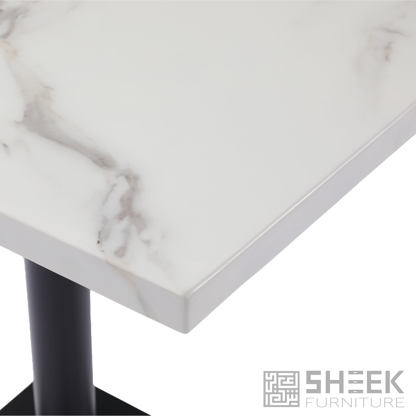 Rhea Dining Table – Carrara White Resin Stone - 24 x 30