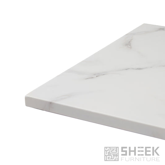 Rhea Table Top – Carrara White Resin Stone - 24 x 30