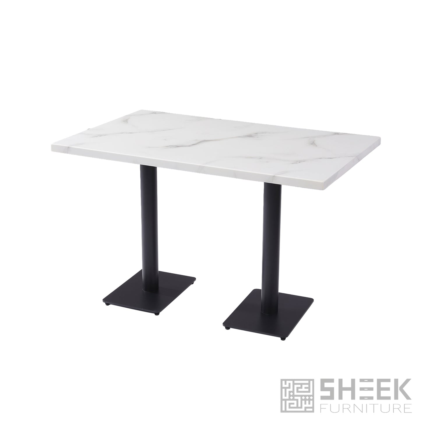 Rhea Dining Table – Carrara White Resin Stone - 48 x 30