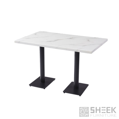 Rhea Dining Table – Carrara White Resin Stone - 48 x 30