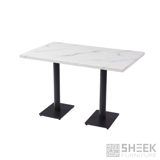 Rhea Dining Table – Carrara White Resin Stone - 48 x 30