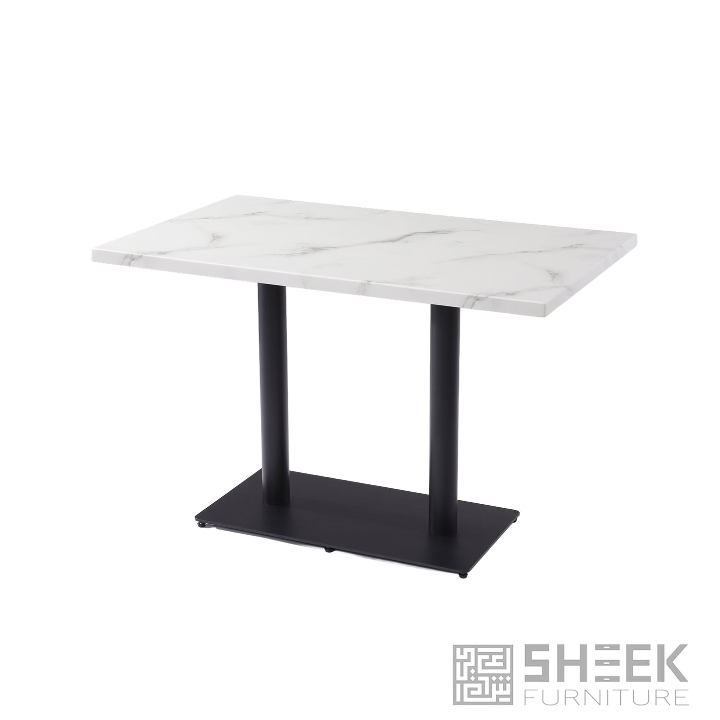 Rhea Dining Table – Carrara White Resin Stone - 48 x 30