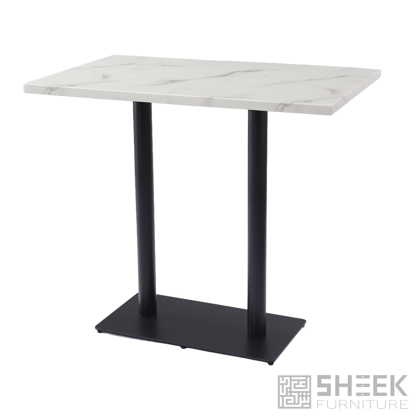 Rhea Dining Table – Carrara White Resin Stone - 48 x 30