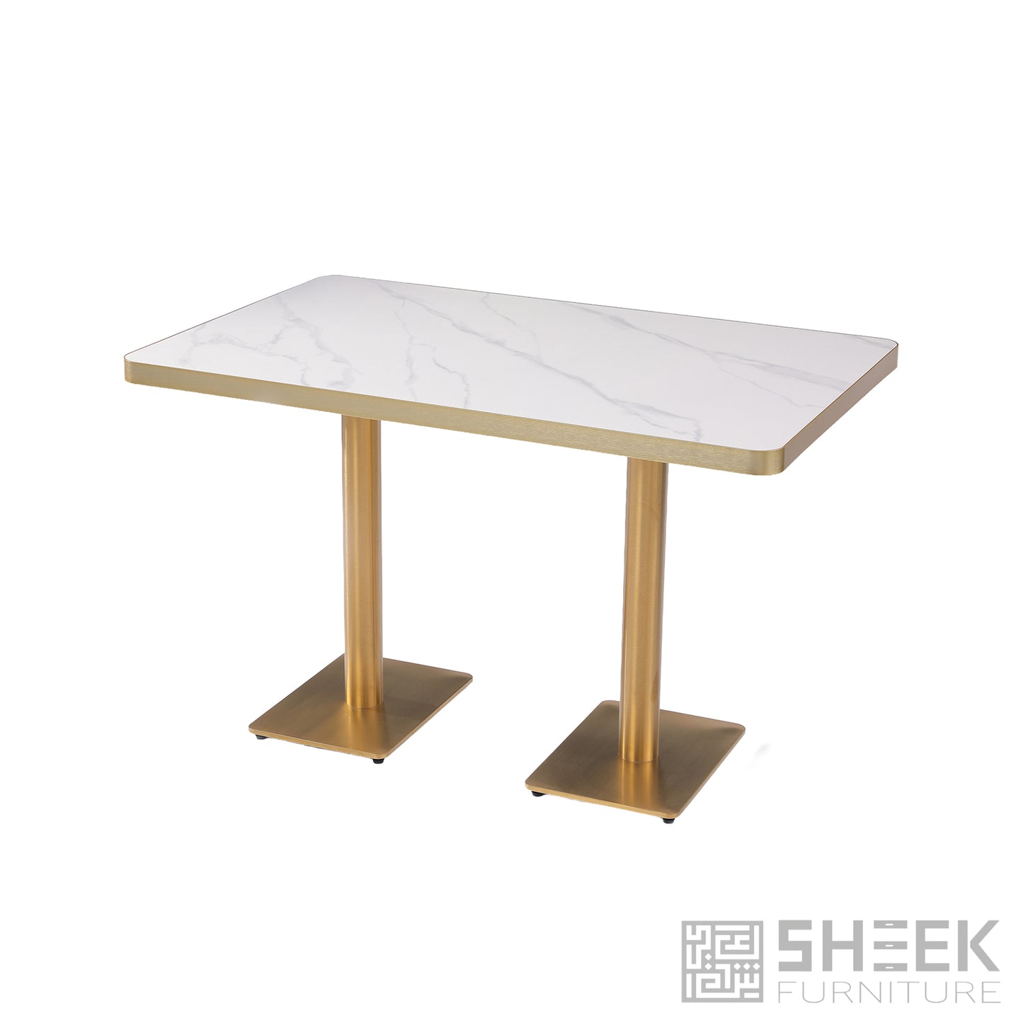 Rhea Dining Table – Calacatta White Sintered Stone - 48 x 30