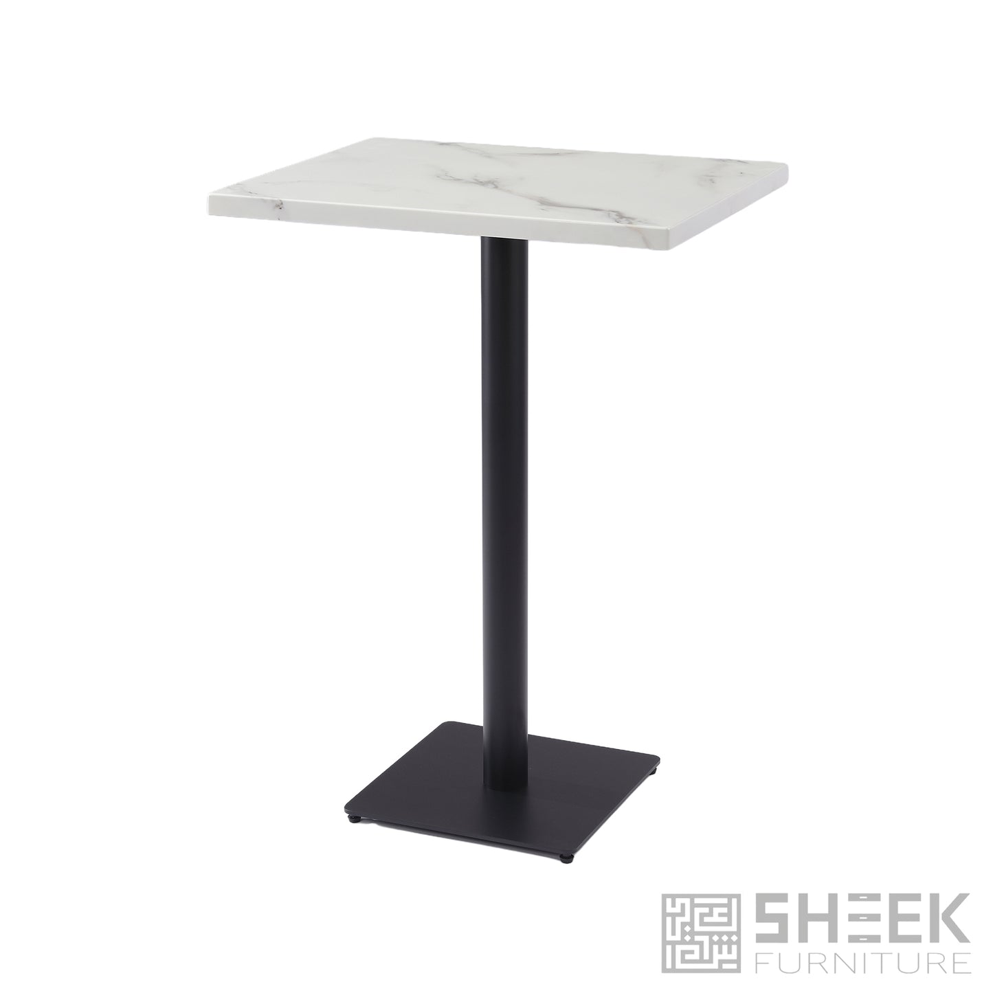 Rhea Dining Table – Carrara White Resin Stone - 24 x 30