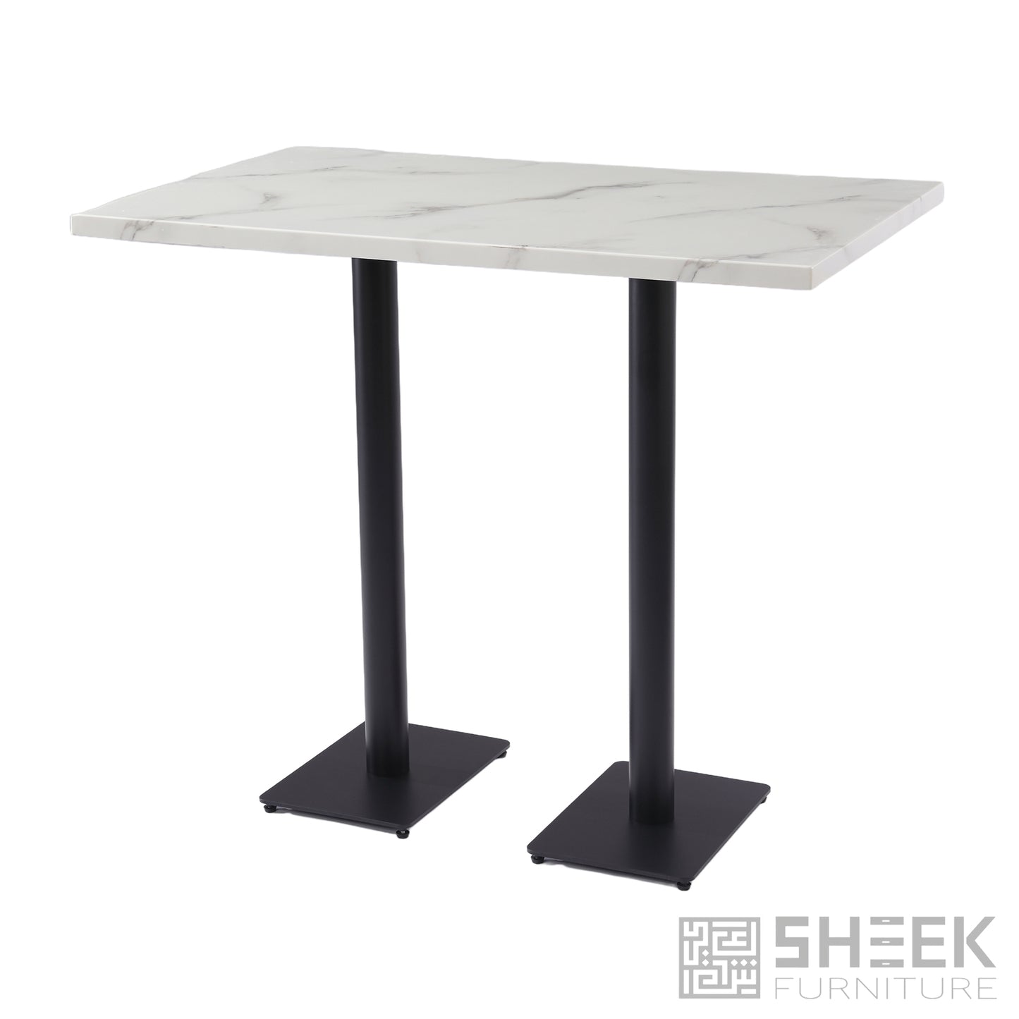 Rhea Dining Table – Carrara White Resin Stone - 48 x 30