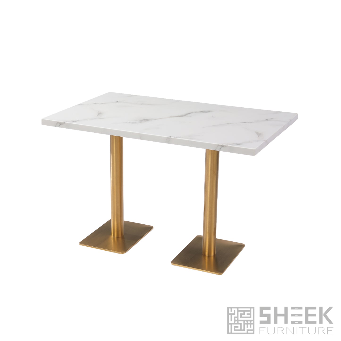 Rhea Dining Table – Carrara White Resin Stone - 48 x 30