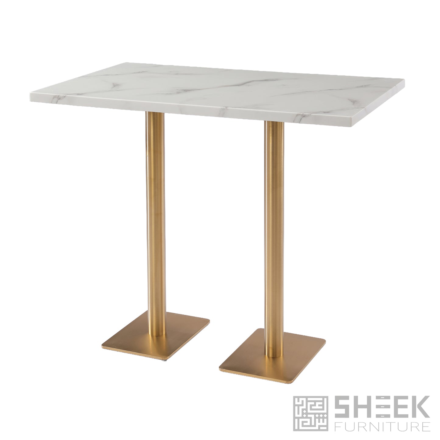 Rhea Dining Table – Carrara White Resin Stone - 48 x 30