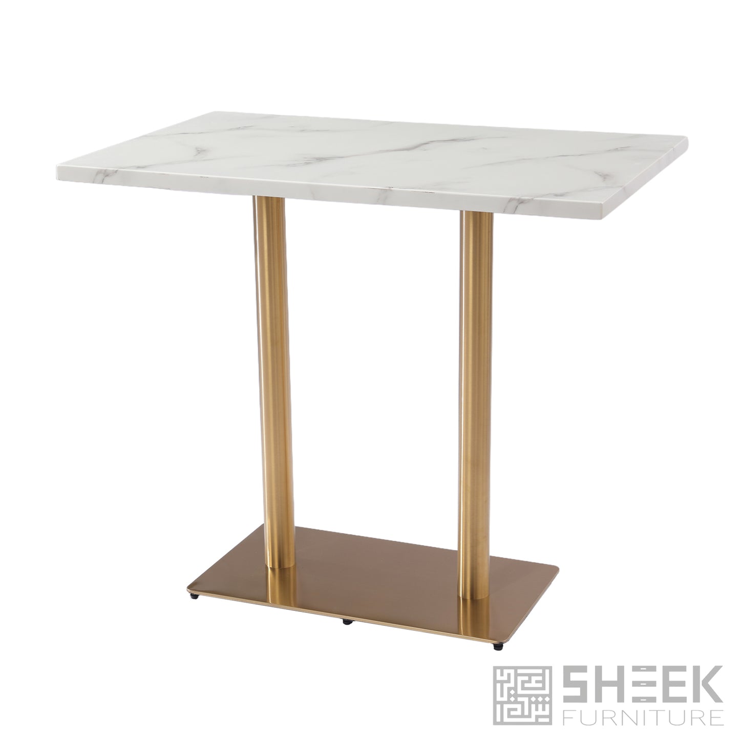 Rhea Dining Table – Carrara White Resin Stone - 48 x 30