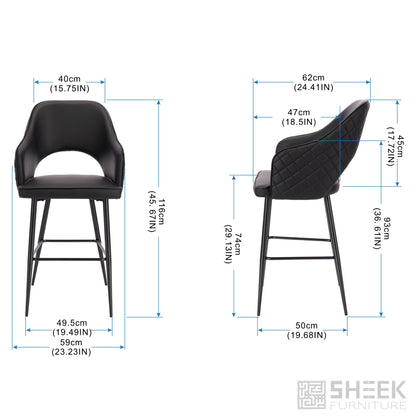 Ares Bar Stool – Wine Red