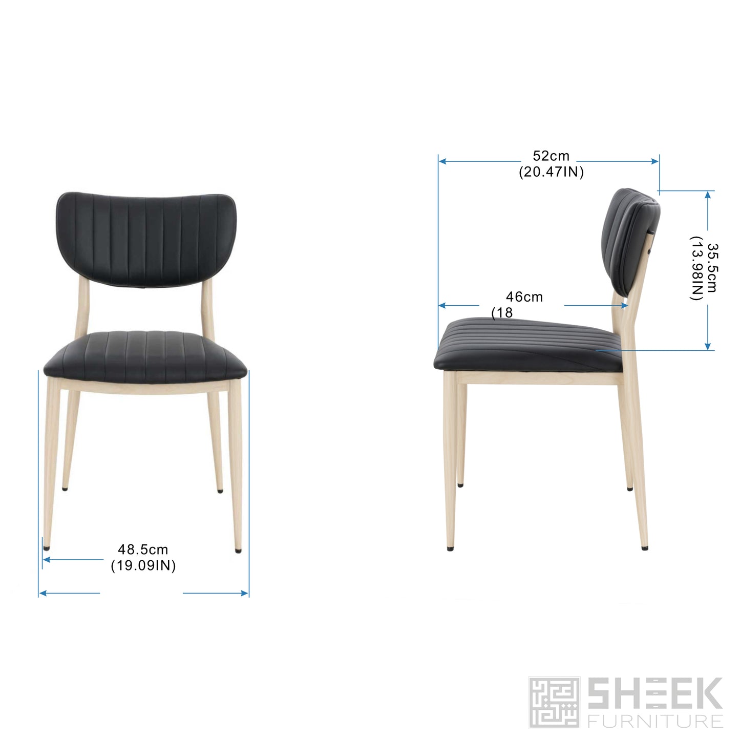 Atlas Stack Chair – Midnight Black on Oak